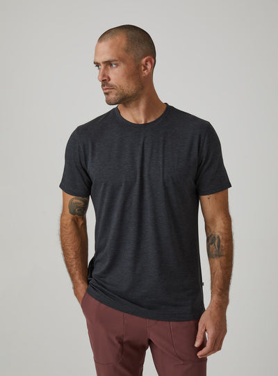 Lucas Core Textured Tee in Charcoal