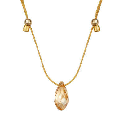 Hyevibe Gold Shade Silk Slider Necklace, Gold