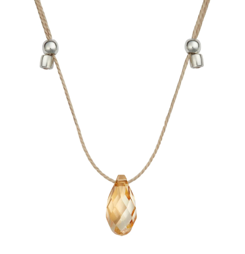 Hyevibe Gold Shade Silk Slider Necklace, Silver