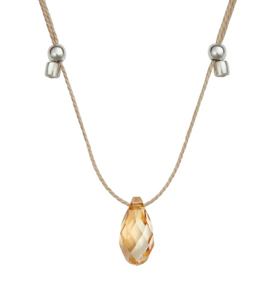 Hyevibe Gold Shade Silk Slider Necklace, Silver