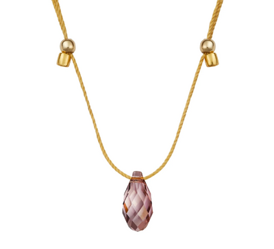 Hyevibe Iris Silk Slider Necklace, Gold