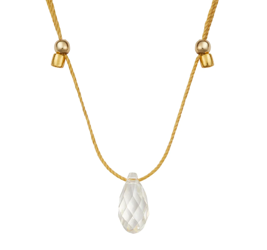 Hyevibe Silver Shade Silk Slider Necklace, Gold