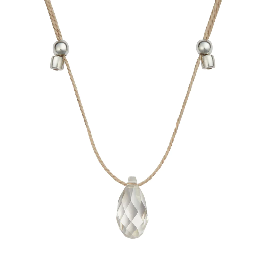 Hyevibe Silver Shade Silk Slider Necklace, Silver