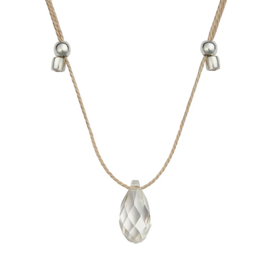 Hyevibe Silver Shade Silk Slider Necklace, Silver