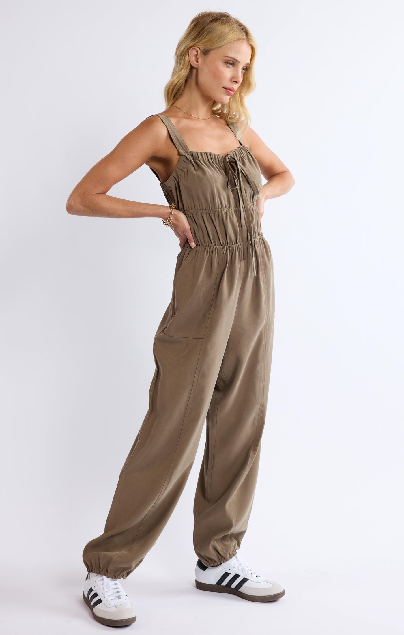 She's Poetry Gathered Bodice Jumpsuit