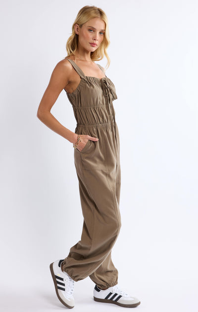 She's Poetry Gathered Bodice Jumpsuit