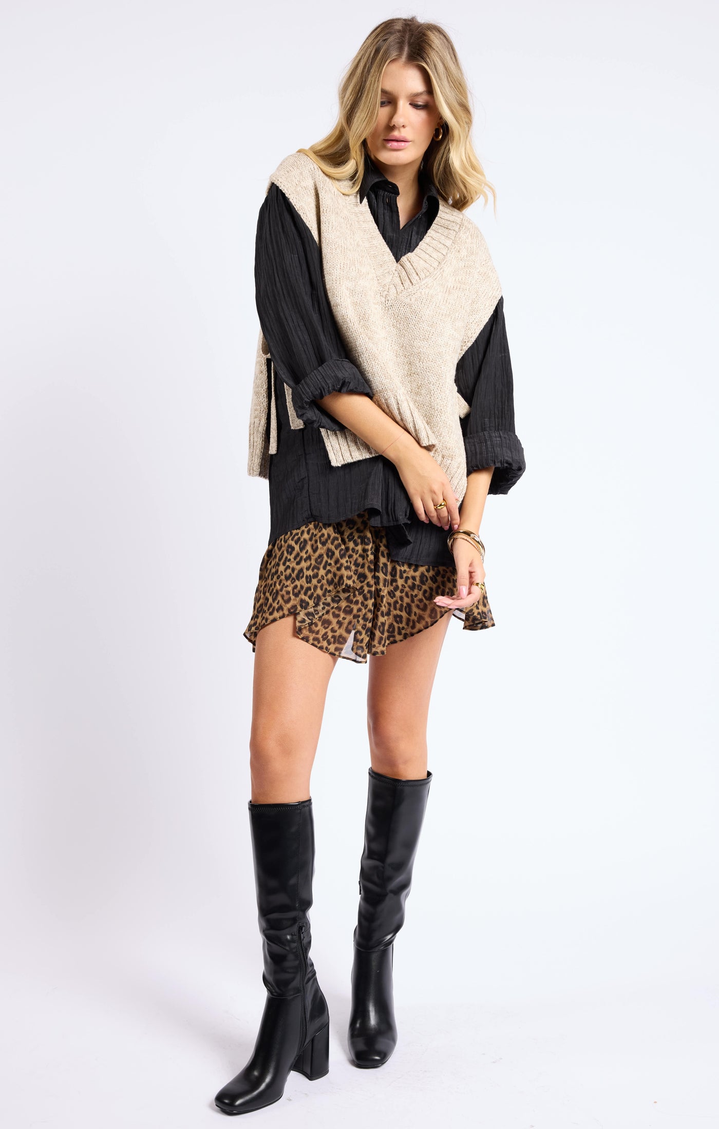 Be Fierce Leopard Flutter Mini Skirt