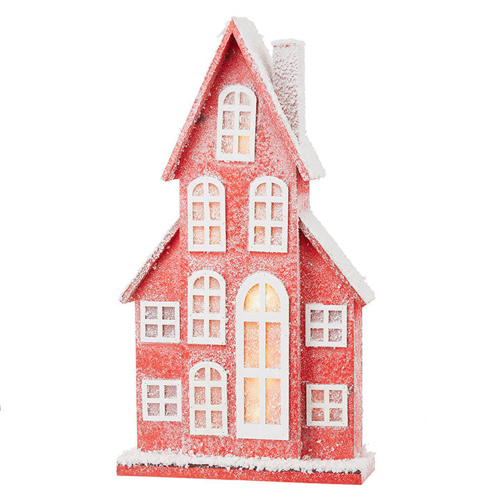 30.5" Red Lighted House