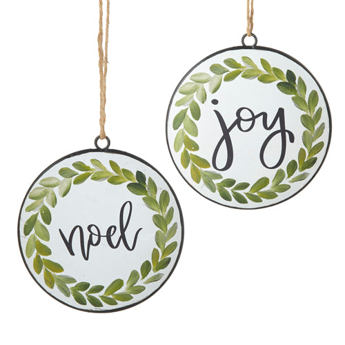 Joy and Noel Disc Ornament
