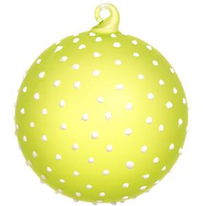4" Glass Dots Ball Ornament