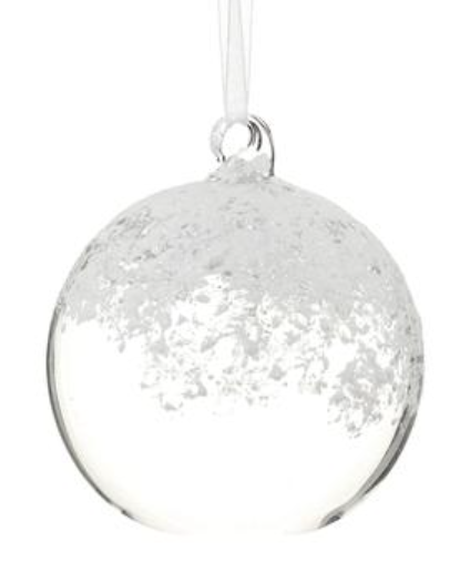 Snowed Glass Ball Ornament
