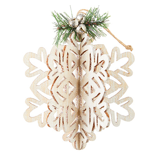 5.5" Snowflake Wood Cut Out Ornament