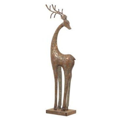 34.25" Standing Reindeer in Antique Gold