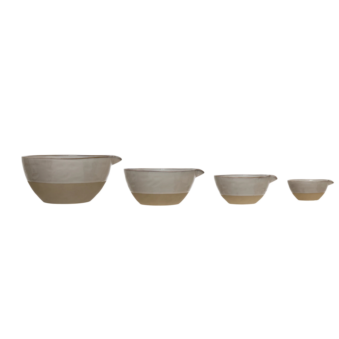 Stoneware Batter Bowls with Glaze, Set of 4