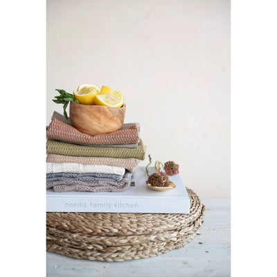 Cotton Blend Dish Towels w/ Weave Pattern, 3 Colors, Set of 3