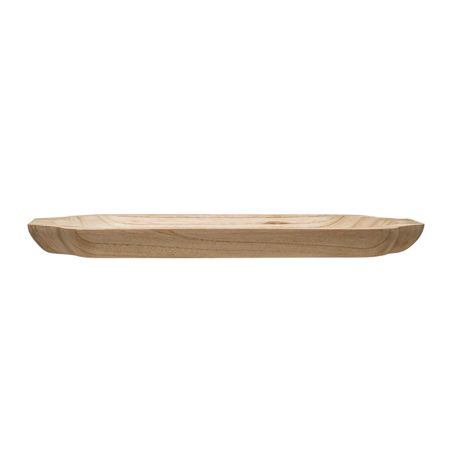 Decorative Paulownia Wood Tray, Natural