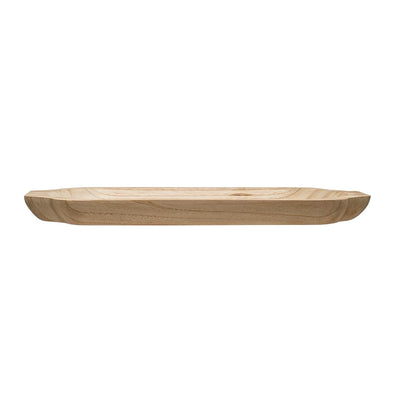 Decorative Paulownia Wood Tray, Natural