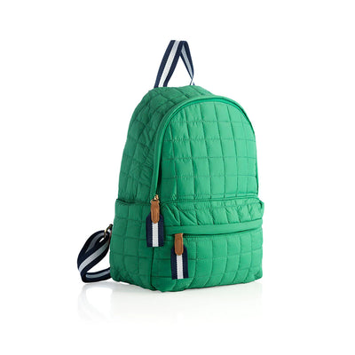 EZRA QUILTED NYLON BACKPACK, GREEN