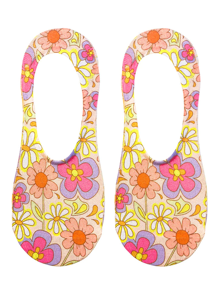 Groovy Flower Liner Socks