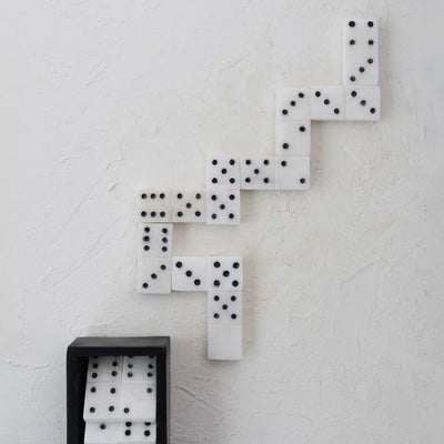 Handmade Alabaster Dominoes in Soapstone Box