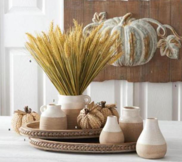 Wooden Oval Trays with Beaded Trim