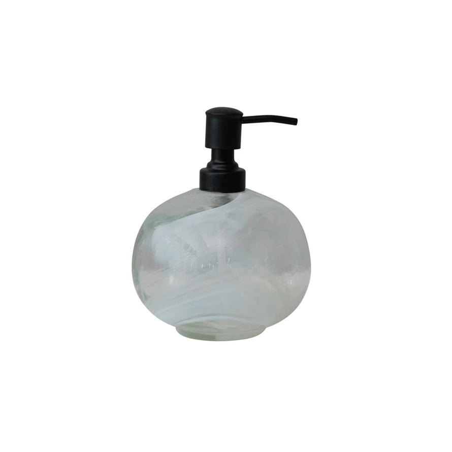 Marbled Glass Soap Dispenser w/ Pump