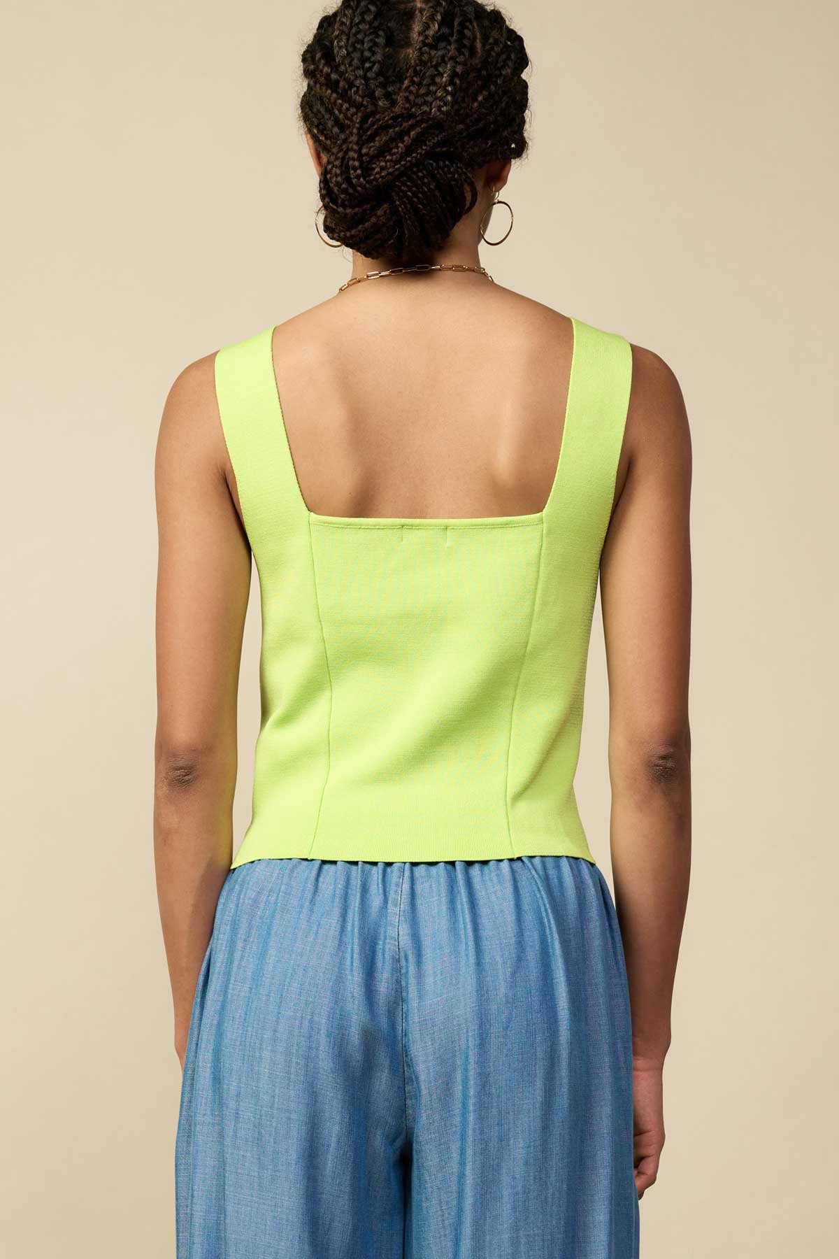 Parker Sweater Tank in Lime