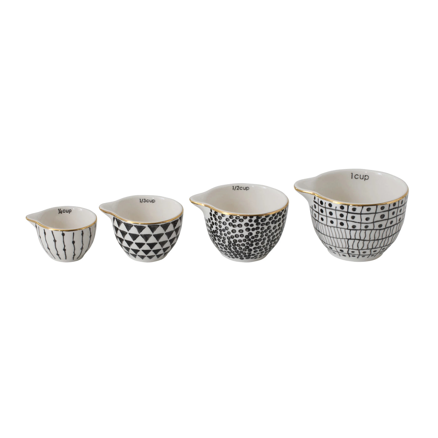Stoneware Measuring Cups with Pattern
