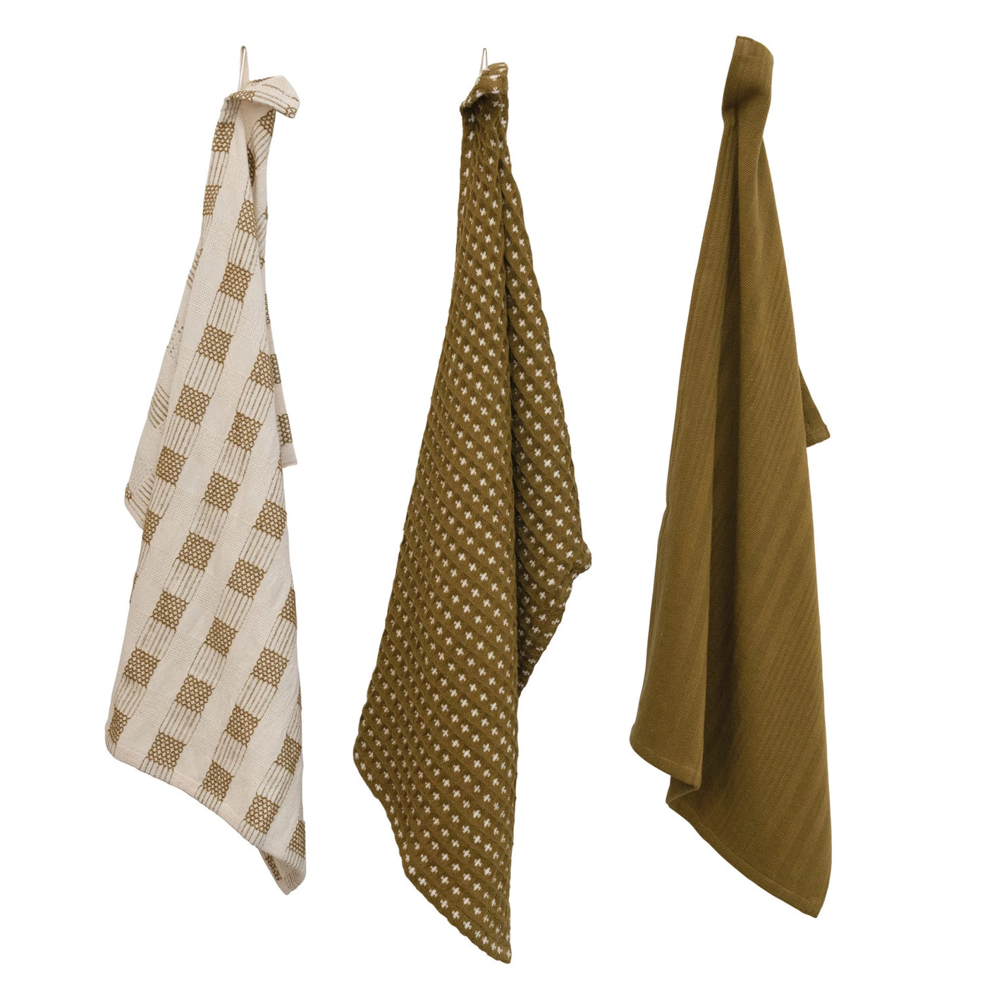 Olive Woven Cotton Cloth Set in Muslin Bag