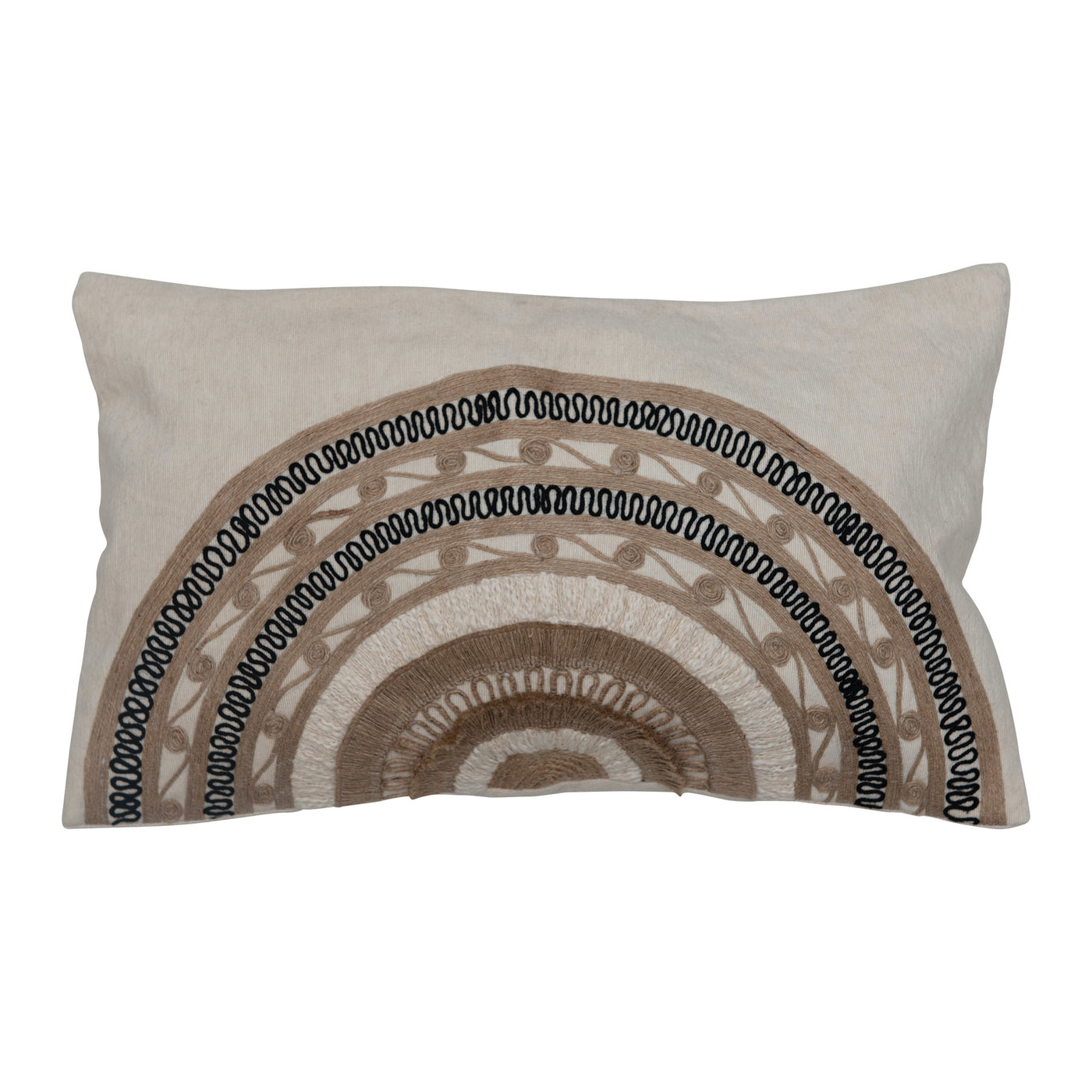 Embroidered Lumbar Pillow